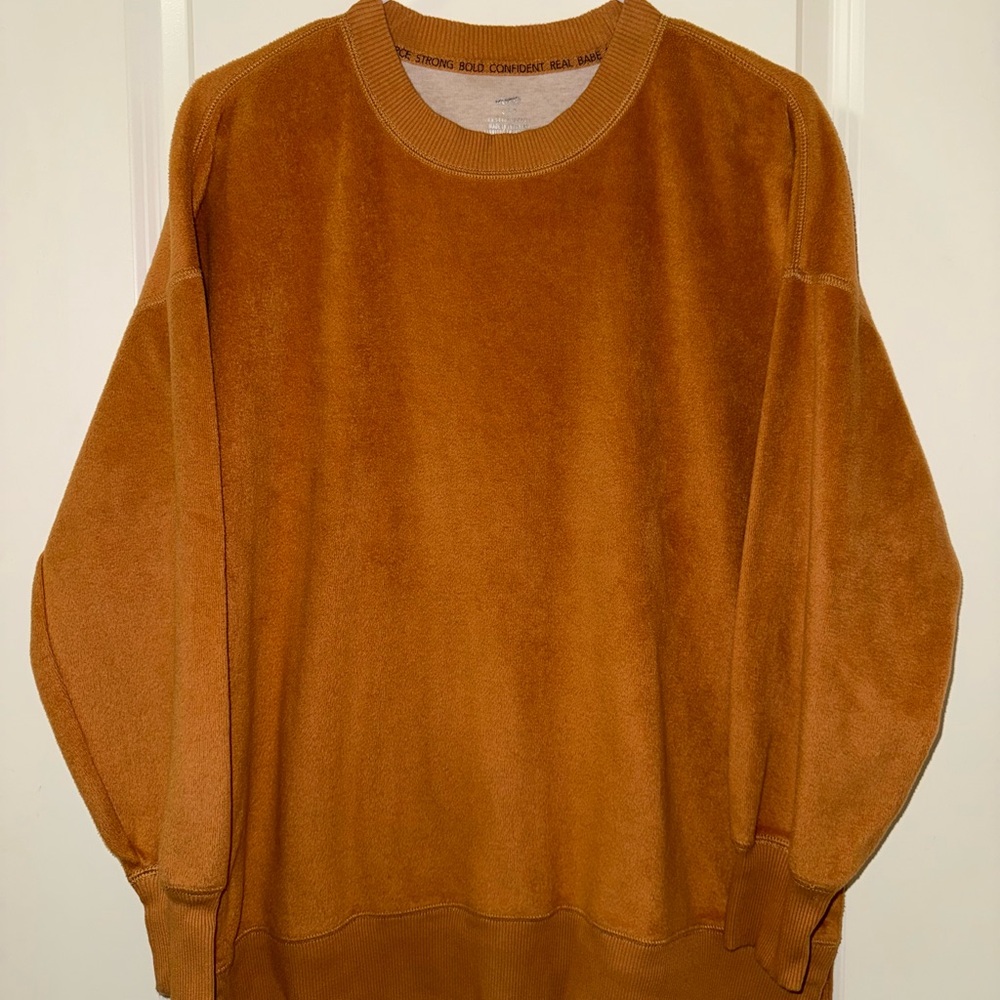 NWOT Aerie Rustic Brown Orange Sweater with Side Slit - Small